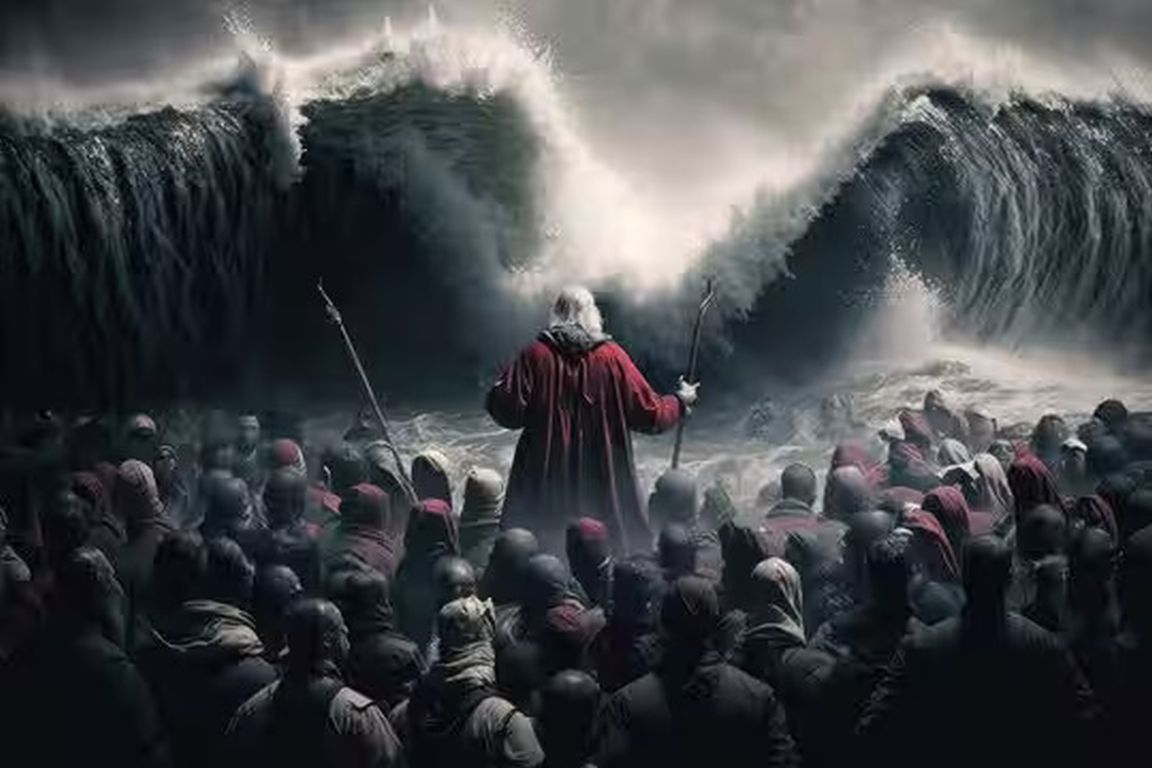 Moses parts Red Sea